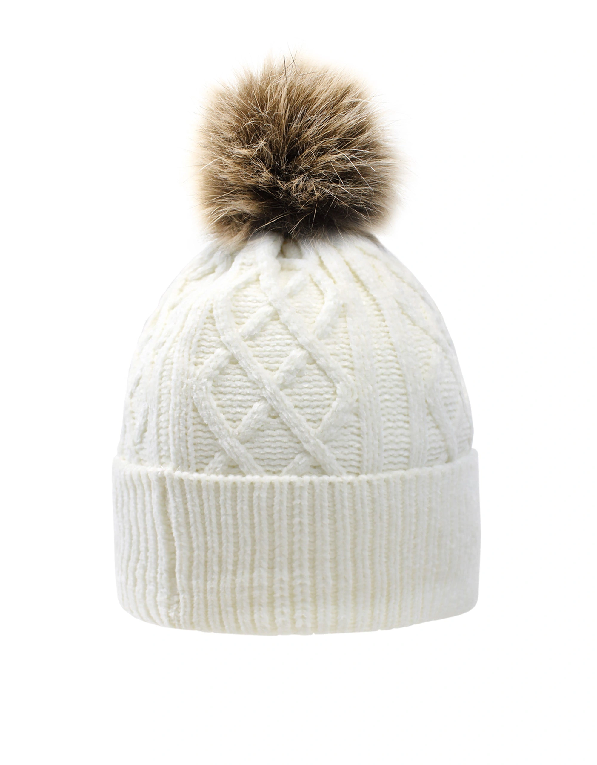 Cozy Ivy Cream Chenille Beanie – Perfect Winter Warmth!