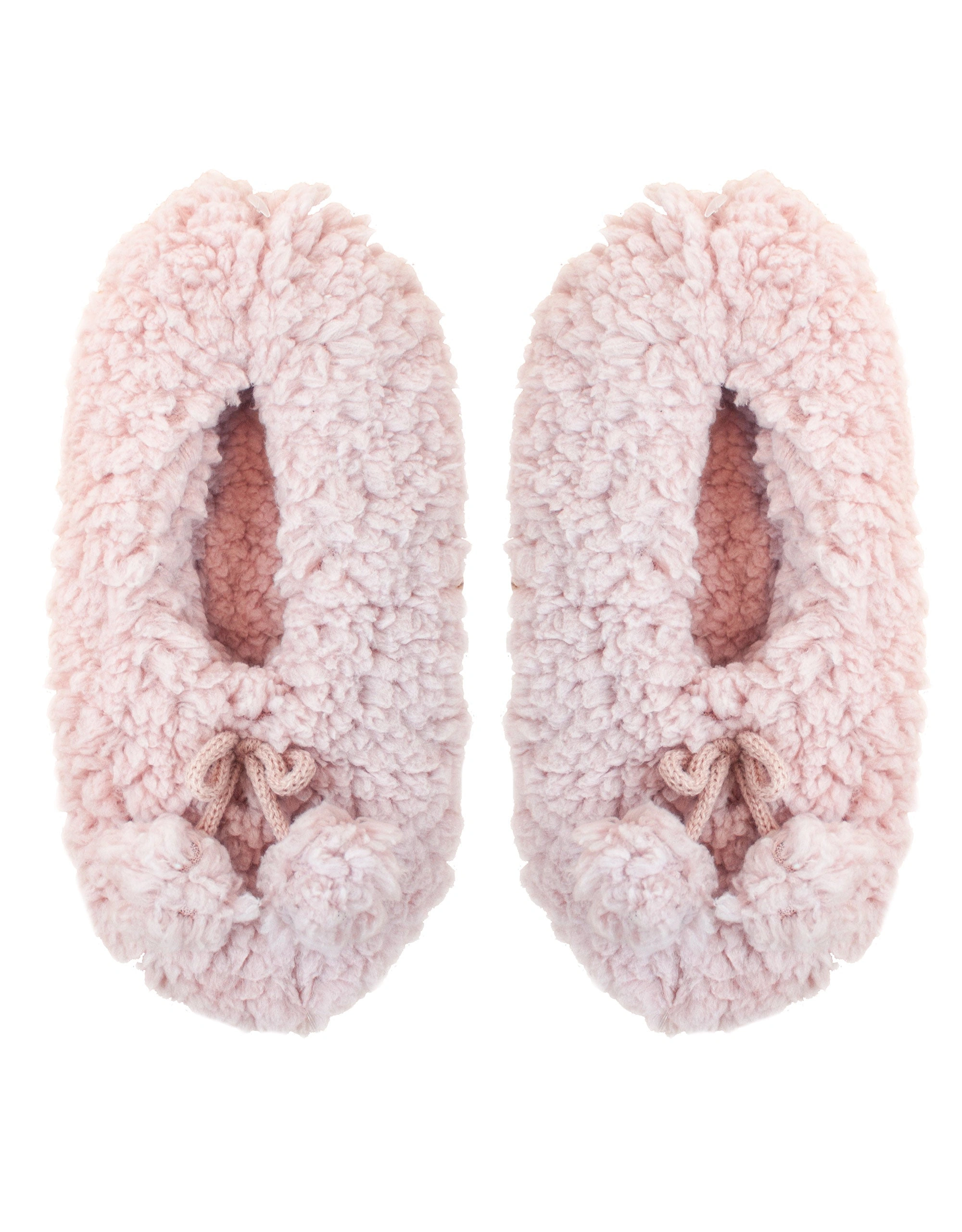Pink Sherpa Pompom Slippers: Cozy Comfort with a Playful Touch.